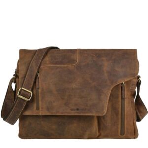 Greenburry Umhängetasche Leder A4 Ordner | Vintage 1694B antikbraun