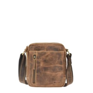 Greenburry Umhängetasche Vintage kompakt | Leder antikbraun