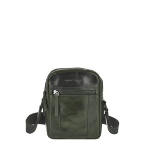 Herren Umhängetasche Leder Newport British Green | Grün | Greenburry