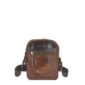 Herren Umhängetasche Leder Newport Coffee | Dunkelbraun | Greenburry