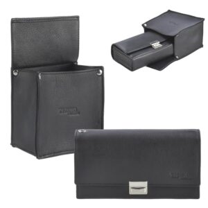 Kellnerportemonnaie Set 8 Scheinfächer Leder schwarz | Kloehn Gastro Kellnertasche mit Gürtelholster und Zahlteller für Servicekräfte im Alltag