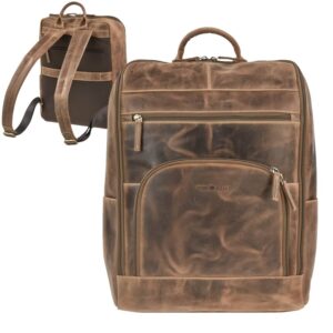 Leder Business Rucksack Vintage Braun | Laptopfach & A4 | Greenburry