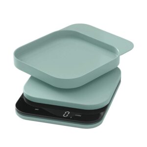 Küchenwaage mit digitaler LED-Anzeige aus Kunststoff in nordic green | Rosti. Präzise digitale Waage mit Wiegeschale für das Backen und Kochen.
