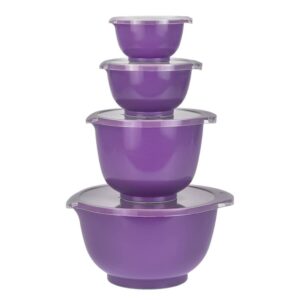 Rührschüssel Set 4-teilig platzsparend stapelbar Durostima 4 Größen in violett | Rosti Backschüsseln mikrowellengeeignet für die moderne Vorratshaltun