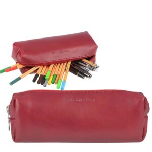 Schlampermäppchen Leder 22x9x6cm "Classic" rot Ruitertassen