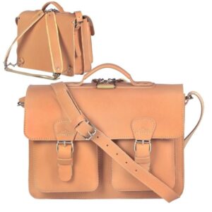 Aktentasche Leder 38x27cm 2 Fächer und Rückengurte "Classic Satchel" natur 2233-10 Ruitertassen