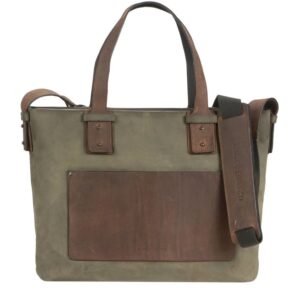 Shopper Leder 36x30cm "Leisure" khaki ranger Ruitertassen 4044-75