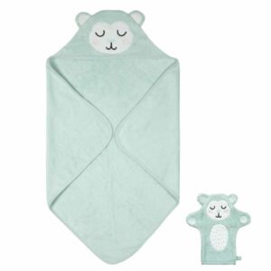 SÖDAHL Kapuzenhandtuch Set mit Waschhandschuh MONTY MONKEY