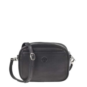 Sonnenleder Damen Umhängetasche klein & kompakt Sintra – Leder schwarz. Die handliche Essentials-Bag für zeitlose Eleganz und Ordnung.
