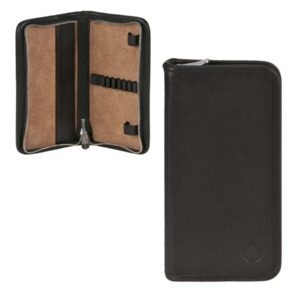 Federmäppchen 6 Stiftschlaufen Leder schwarz 19x10cm | Sonnenleder Nietzsche. Der elegante Organizer für Ihre Business-Schreibgeräte und Notizen.