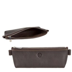 Federmäppchen geräumiges Hauptfach Leder mocca 22x8cm | Sonnenleder Berit. Hochwertige Lederqualität für eine geordnete Auswahl Ihrer Schreibgeräte.
