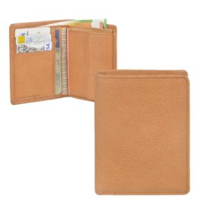 Geldbörse Hochformat Leder naturbraun 9x12cm | Sonnenleder Weser R. Ein zeitloser Organizer für Ihre Finanzen in hochwertiger Verarbeitung.