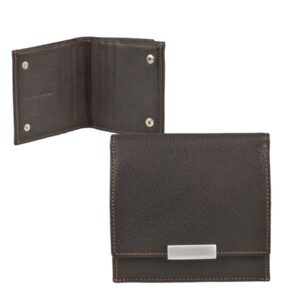 Geldbörse Wiener Schachtel Leder mocca 10x10cm | Sonnenleder Wienfluss K. Kompakter Organizer mit 8 Kartenfächern für perfekte Übersicht.