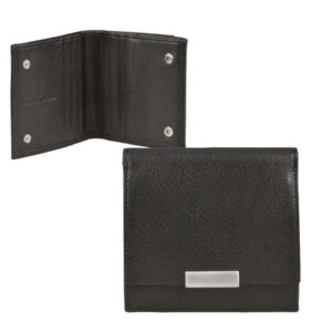 Geldbörse Wiener Schachtel Leder schwarz 10x10cm | Sonnenleder Wienfluss K. Kompakter Organizer mit 8 Kartenfächern für perfekte Übersicht.
