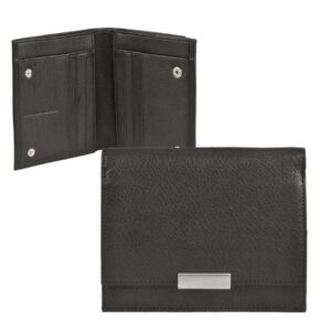 Geldbörse Wiener Schachtel Leder schwarz 11,8x10cm | Sonnenleder Wienfluss G. Ein übersichtlicher Organizer für Kleingeld, Karten und Geldscheine.