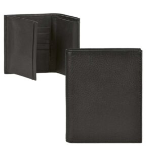 Herren Geldbörse Hochformat Leder schwarz 10x13cm | Sonnenleder Donau. Ein klassischer Organizer für Karten & Dokumente in edler Verarbeitung.