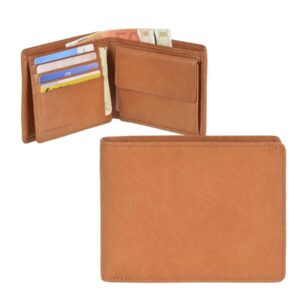 Herren Geldbörse Querformat Leder naturbraun 12,5x10cm | Sonnenleder Main. Ein zeitloser Organizer für Ihre Finanzen in hochwertiger Verarbeitung.
