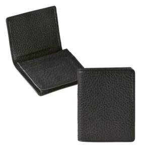 Kartenetui flach Leder schwarz 8x10cm | Sonnenleder Isar. Ein minimalistischer Organizer für Ihre Karten und Bargeld in der Hosentasche.