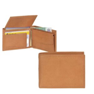 Minibörse kompakt Leder naturbraun 10x7cm | Sonnenleder Nahe. Ein funktionaler Organizer für Karten und Bargeld auf kleinstem Raum für unterwegs.