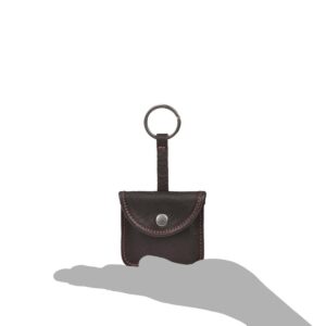 Schlüsselanhänger Druckknopffach Leder mocca 6x6cm | Sonnenleder Bellini. Ein kompakter Begleiter für Schlüssel und Notgeld in Alltag und Büro.