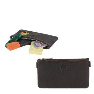 Stifteetui klein flach Leder mocca 14x8cm | Sonnenleder Büchner Etui. Ein eleganter Organizer für Ihre Schreibgeräte in Tasche und Rucksack.