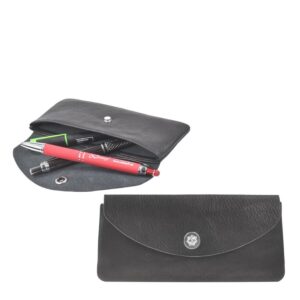 Sonnenleder Stiftetui Leder flach minimalistisch Hawel – schwarz. Zeitlose Eleganz und edle Haptik für Ihre Stifte. Jetzt entdecken!
