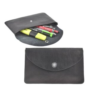 Sonnenleder Stiftetui Leder flach minimalistisch Hempel – schwarz. Zeitlose Eleganz und edle Haptik für Ihre Stifte. Jetzt online entdecken!