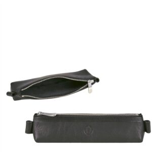 Stiftmäppchen kompaktes Design Leder schwarz 19x5cm | Sonnenleder Kafka. Ein eleganter Organizer für Ihre Business-Stifte in zeitlosem Schwarz.