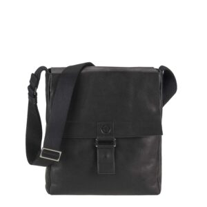 Umhängetasche A4 Format Leder schwarz 30x31cm | Sonnenleder Granada G. Ein eleganter Messenger für einen organisierten Auftritt im Berufsalltag.
