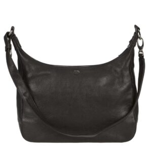 Umhängetasche verstellbarer Schultergurt Leder schwarz 37x36cm | Sonnenleder Valencia Damen. Elegante Handtasche für einen organisierten Auftritt.