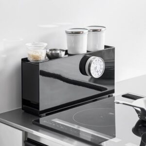 Gewürzregal Schublade kompakt Metall 10x20x40cm | Yamazaki Tower Küchenregal Gewürzschrank schmal Gewürzständer Küchenorganizer Gewürzhalter Arbeitspl