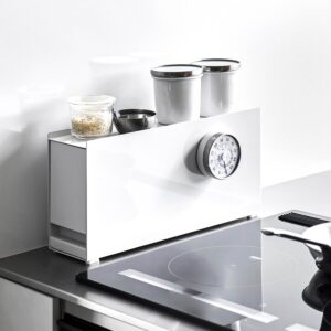 Gewürzregal Schublade kompakt Metall 10x20x40cm | Yamazaki Tower Küchenregal Gewürzschrank schmal Gewürzständer Küchenorganizer Gewürzhalter Arbeitspl