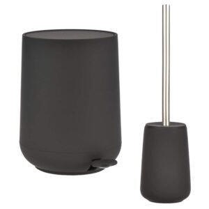 Bad-Accessoires Nova Set 2-teilig schwarz | Zone Denmark Badezimmer-Set aus Soft-Touch Kosmetikeimer und Toilettenbürste für einen geordneten Boden.