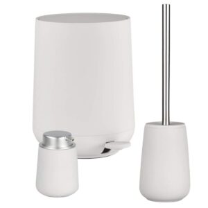 Bad-Accessoires Nova Set 3-teilig lichtgrau | Zone Denmark Komplettset aus Soft-Touch Seifenspender, Toilettenbürste & Treteimer für das Badezimmer.