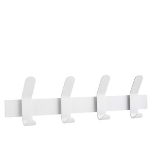 Hakenleiste A-Rack 40cm Metall | Zone Denmark Moderne Garderobenleiste white mit 4 Haken Wandgarderobe ohne sichtbare Schrauben für den Flur.