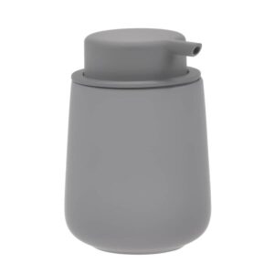 Seifenspender Nova One Porzellan 250ml 8x12cm | Zone Denmark Matt Soft-Touch grey Seifendosierer Pumpseifenspender für Bad und Küche.